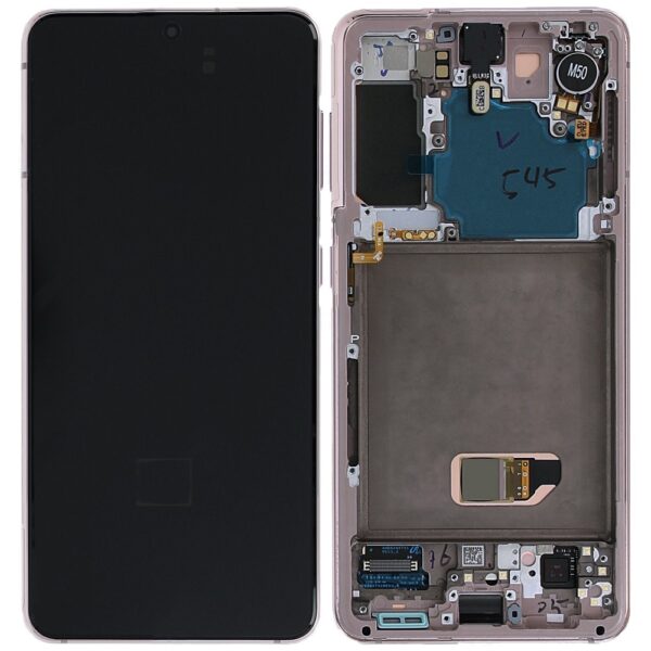 Γνήσια Οθόνη & Μηχανισμός Αφής Samsung SM-G991B Galaxy S21 5G Ροζ GH82-24544D